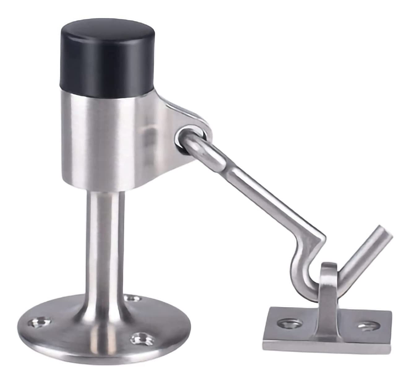 Tope de Puerta， Tope de Puerta Tope de Puerta de Acero Inoxidable 304 con Gancho, Topes de Puerta de Seguridad contemporáneos con Parachoques de Goma Que amortigua el Sonido,
