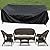 HREFEU Patio Furniture Set Cover Outdoor Sectional Sofa Set Covers Outdoor Table and Chair Set Covers Water Resistant Large( 74" L x 47" W x 28" H (Black))