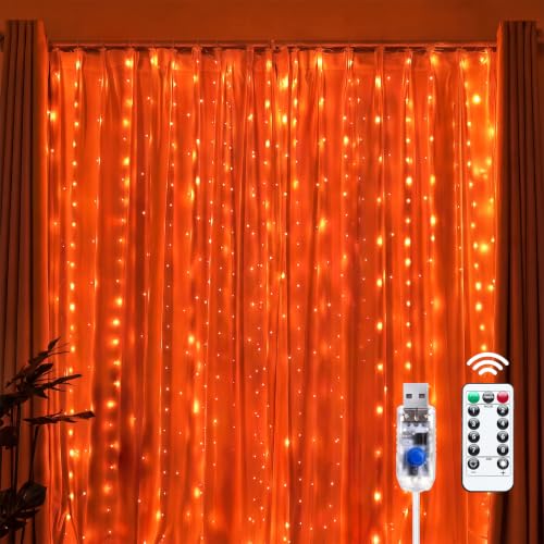 Image of Brightown 300 LED Fairy Curtain Lights, 9.8ft x 9.8ft Curtain String Lights