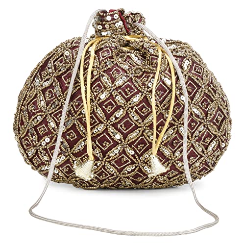 Shanvi handicraft Woman Potli Raw-Silk Designer Bag for women girls