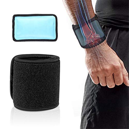 Cold Gel Pack, Reusable Gel Ice Pack Flexible Cold Compress Pack, Hand Wrist Support Strap Ice Pack for Sports Wrist Elbow Foot Arch Ankle