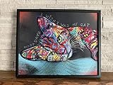 Ilove Home Decor Framed Wall Art - 3D Cat Decor Wall Print - Abstract Wall Art 16'x20'x1.5'