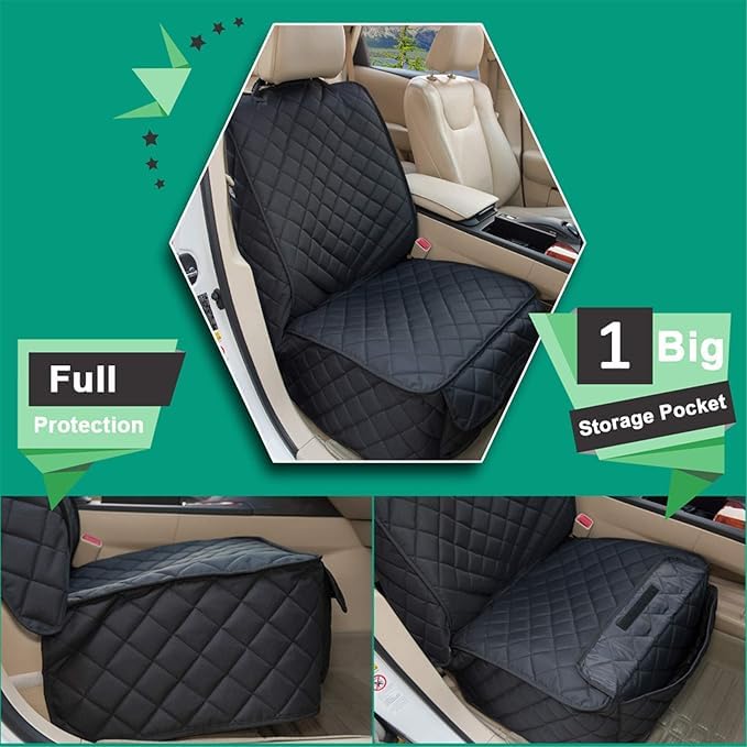 Image of Dog car seat Cover (Orange, Frount Car Seat Cover)