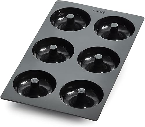 Miniatura 2 de Lékué - Molde de silicona platino para donas  6 agujeros antiadherentes para hornear, no necesita grasa, moldes para hornear  Resistente al calor,
