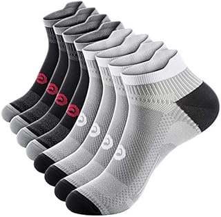 No Show Compression Socks for Men and Women (4 Pairs), Low Cut Running Ankle Socks with Arch Support for Plantar Fasciitis, Cyling, Athletic, Flight, Travel, Nurses