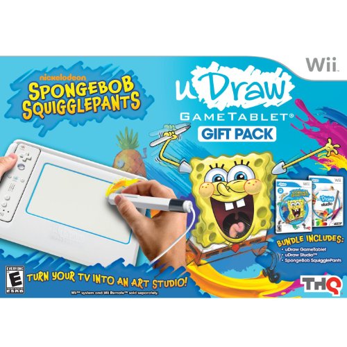 Image of uDraw Game Tablet with SpongeBob Squigglepants and Studio Bundle - Nintendo Wii (Renewed)