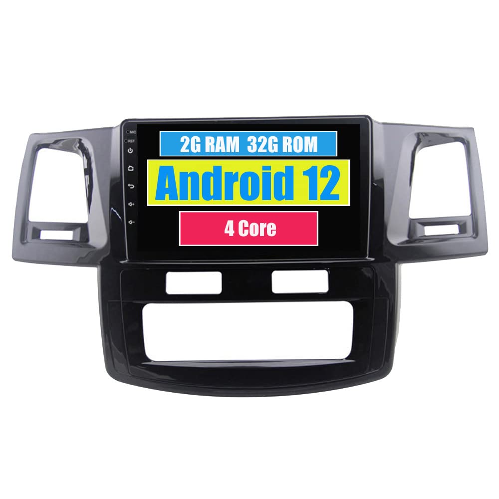 RoverOne Car Multimedia Player for Toyota Fortuner 2007-2015 Android System Head Unit Radio Stereo GPS Navigation Autoradio Bluetooth Wifi CarPlay Android Auto (Automatic Air Condition)