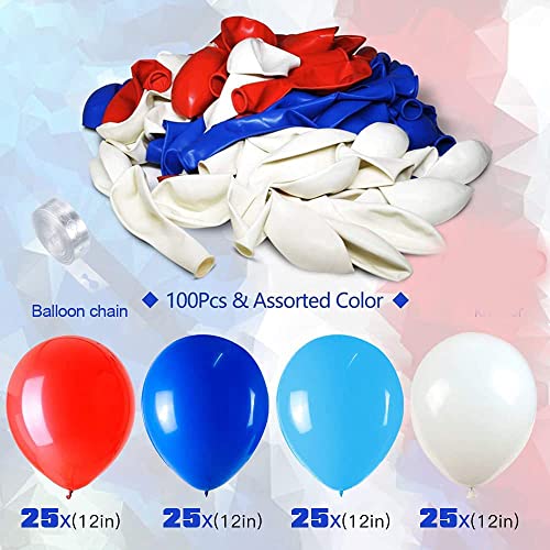 Ballon Rouge Blanc Bleu Guirlande de Ballon Kit Arche de Ballon avec 16ft Ballon Stripe Tape Kit 2 Outil pour Soirée sur… - Image 3