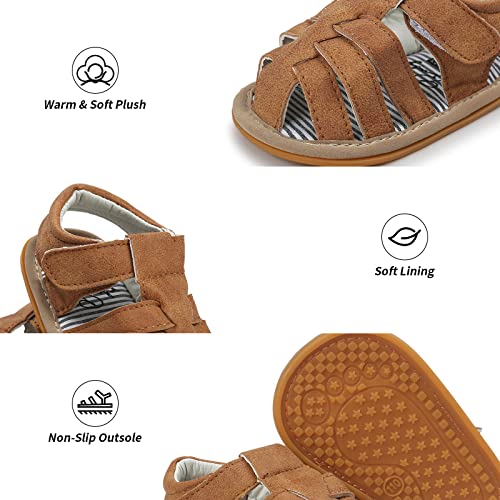 Neband Baby Girl Boy Sandals, Premium Soft Anti-Slip Sole Infant Baby Sandals 6-12Months Summer Casual Beach Shoes Bowknot Princess Dress Flats Prewalker First Walker Shoes #TOP2