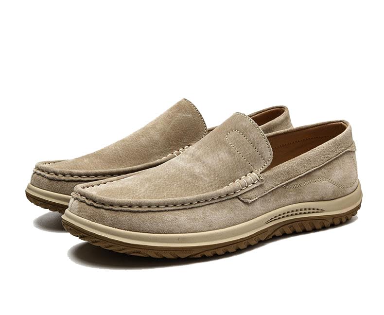 Men's Suede Leather Casual Flat Loafers Slip-Ons Comfort Light Orthotic Moccasin Dress Walking Boat Shoes