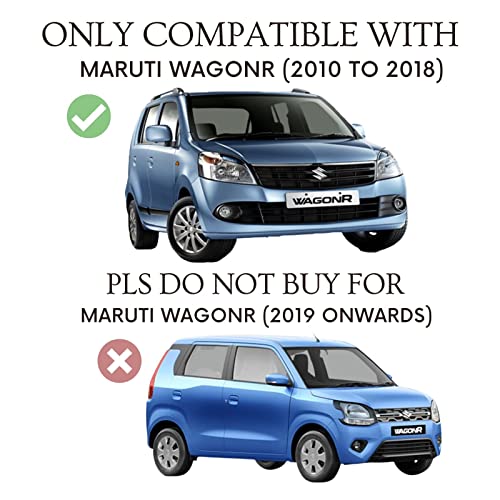 Image of Autofact Magnetic Car Sunshades Compatible with Maruti Wagon r (2010 to 2018) (Set of 4) - Easy Installation, UV Protection, Keeps Car Cool (Front 2 with Zippers, Rear 2 Without Zippers)