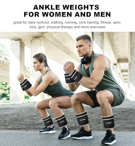 Image of Adjustable Ankle Weights for Women Men 1 2 4 5 6 8 10 LBS 1 Pair Leg Weights Wrist Hand Arm Weights with Removable Weight Strength Training Weight for Walking Running Gym Fitness Physical Therapy