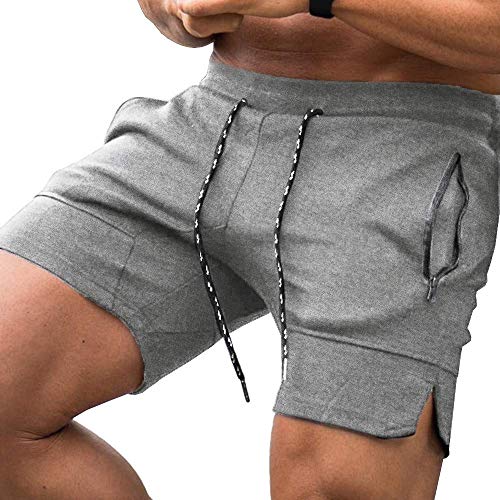 COOFANDY Men s Gym Workout Shorts Weightlifting Squatting Short Fitted Training Bodybuilding Jogger with Pocket Grey