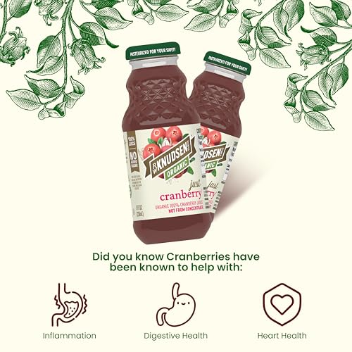 Image of R.W. Knudsen Organic Just Cranberry Juice, 8 fl oz (12 Pack)