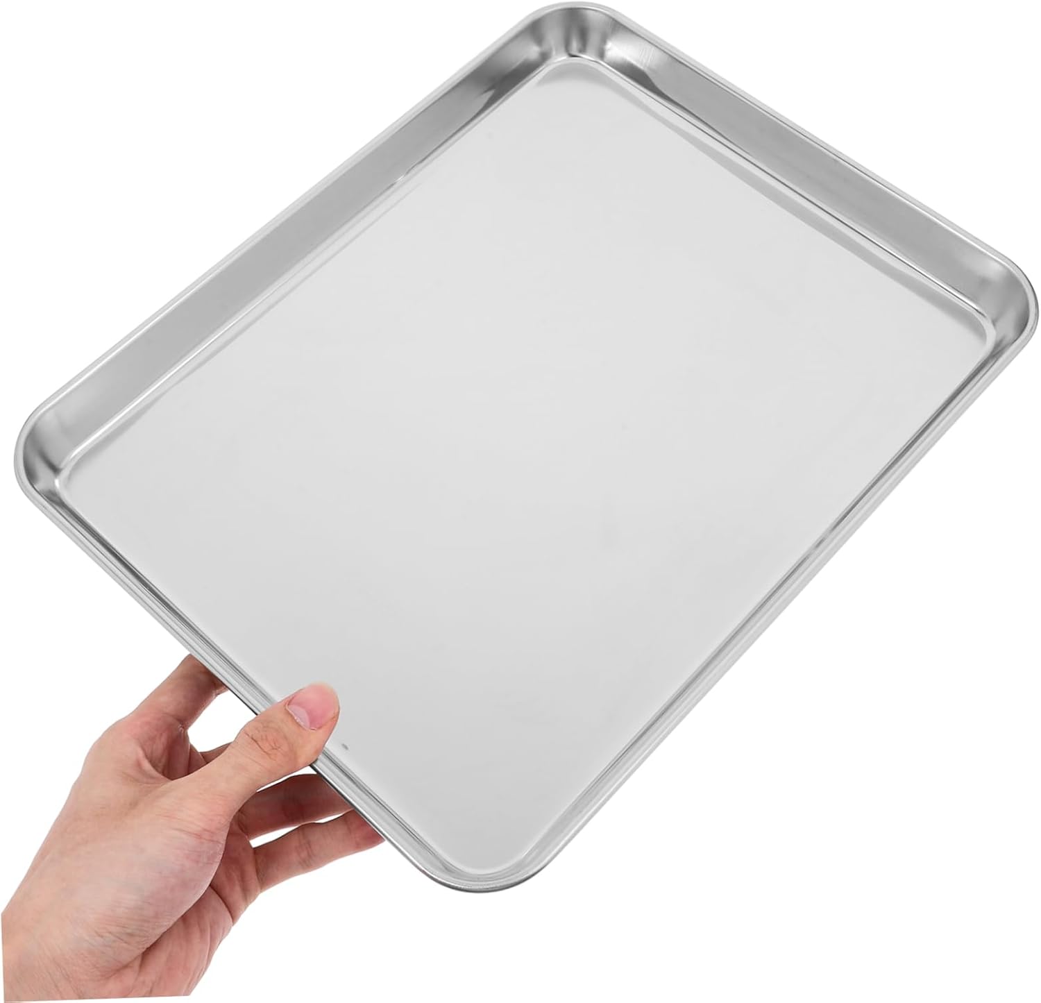 Unomor 3pcs Stainless Steel Baking Pan Set Non-stick Multi-purpose Cookie Sheet for Toaster Oven Dishwasher Safe for Pies Lasagna and Grilling Vegetables