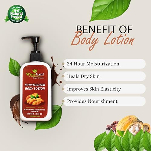 Image of Moisturizer Body Lotion - Deep Hydration with Mango Butter, Cocoa Butter & Almond Oil - Paraben-Free, 24-Hour Moisture, Heals Dry Skin (1)