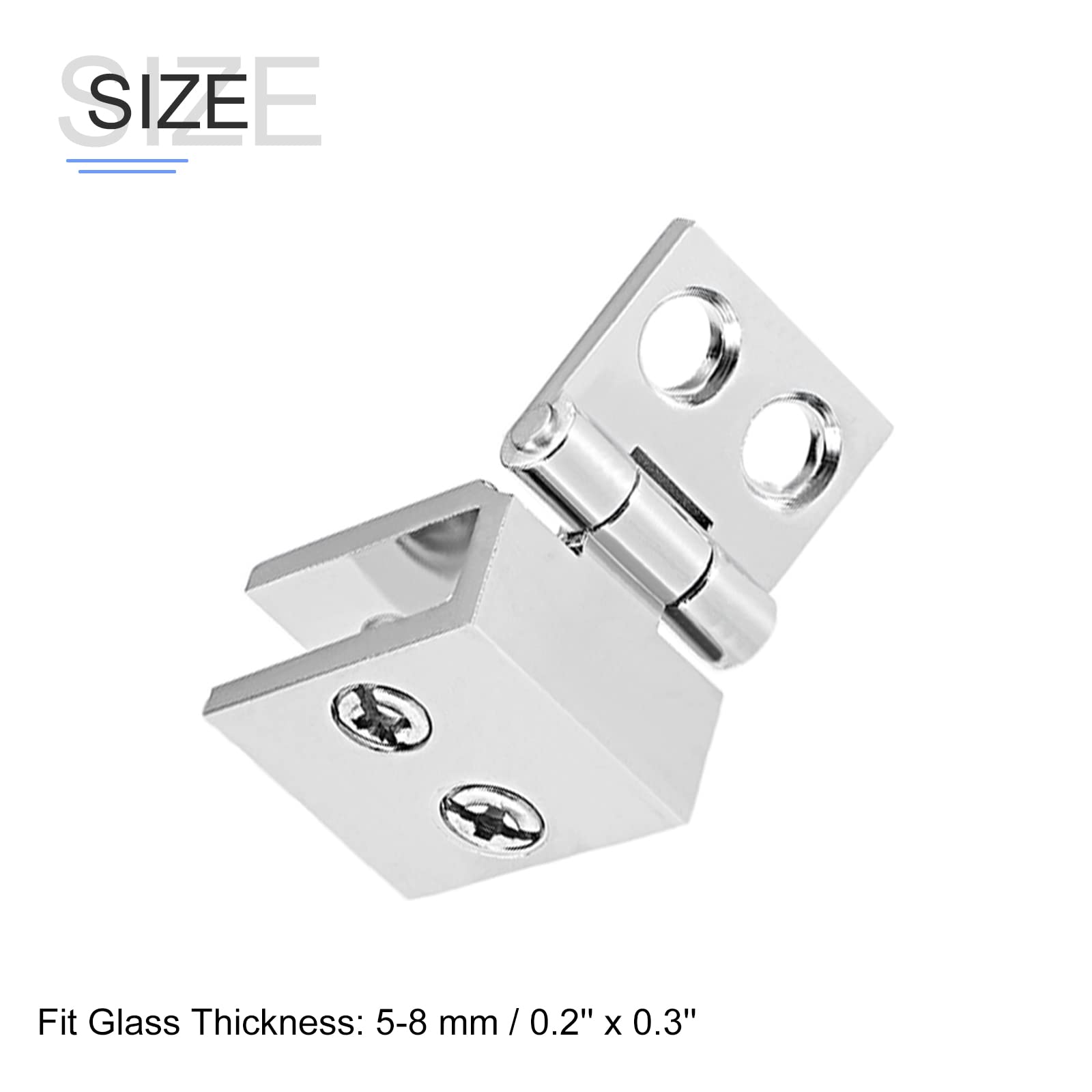 METALLIXITY Glass Door Hinges, (5mm-8mm Glass Thickness) 4Pcs, 0-Degree Glass Hinge Clamp - Image 2