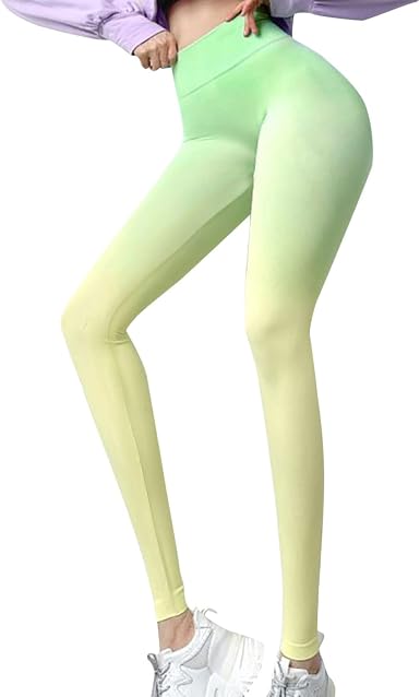 Women's Gradient Color Leggings High 