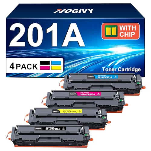 201A 201X CF400A Toner mit Chip Kompatibel für HP 201A 201X CF400A CF400X Toner für HP Color LaserJet Pro MFP M277dw M252dw M277 M274n M252n M252 M277c6 (Schwarz Cyan Gelb Magenta 4er-Pack)