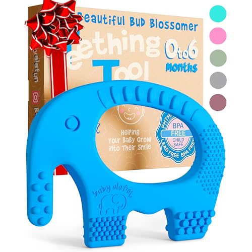 Image of Baby Elefun Baby Teething Toys 5X Pain Relief Zero Delay 0-6 Months Blue