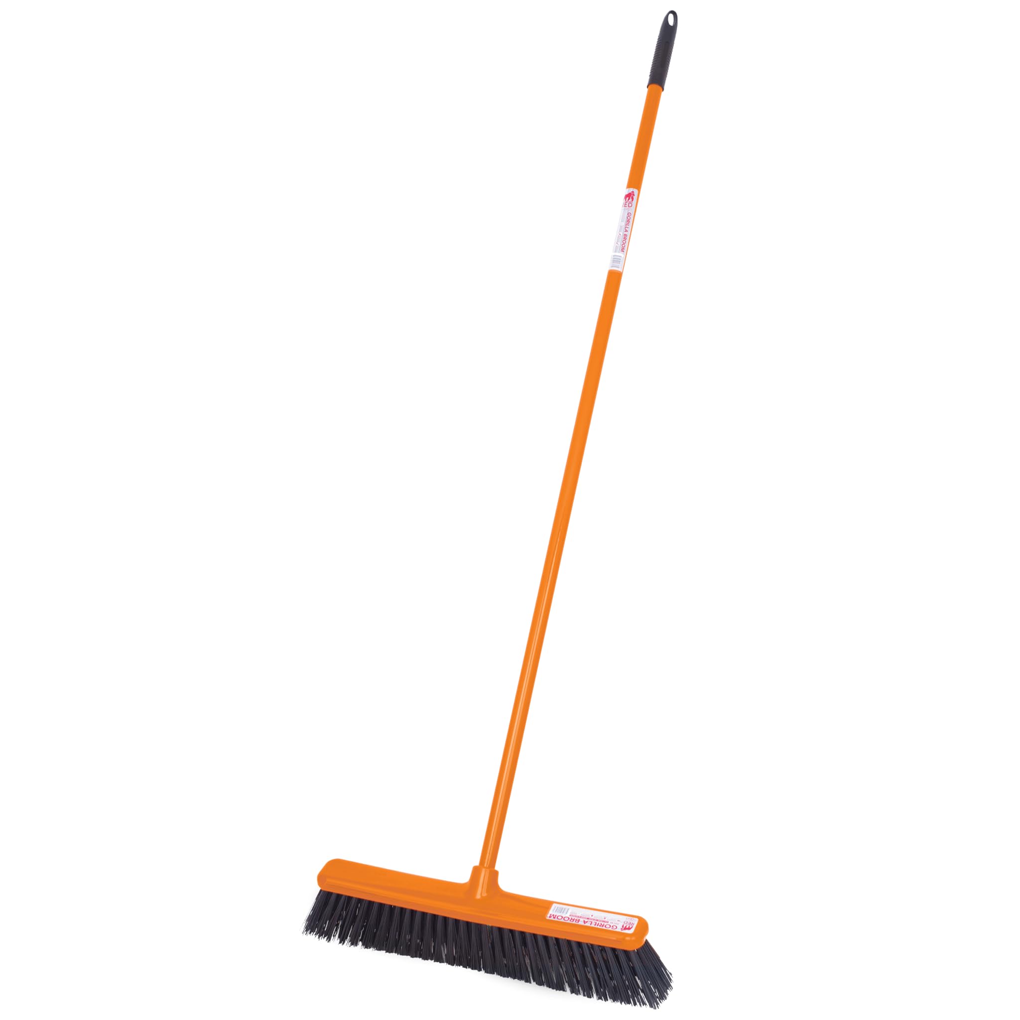 Red Gorilla Broom Sweeping Brush Hard Bristles Wide 50cm Head Weather Resistant for Indoors Outdoors 1.5m Long (Orange)