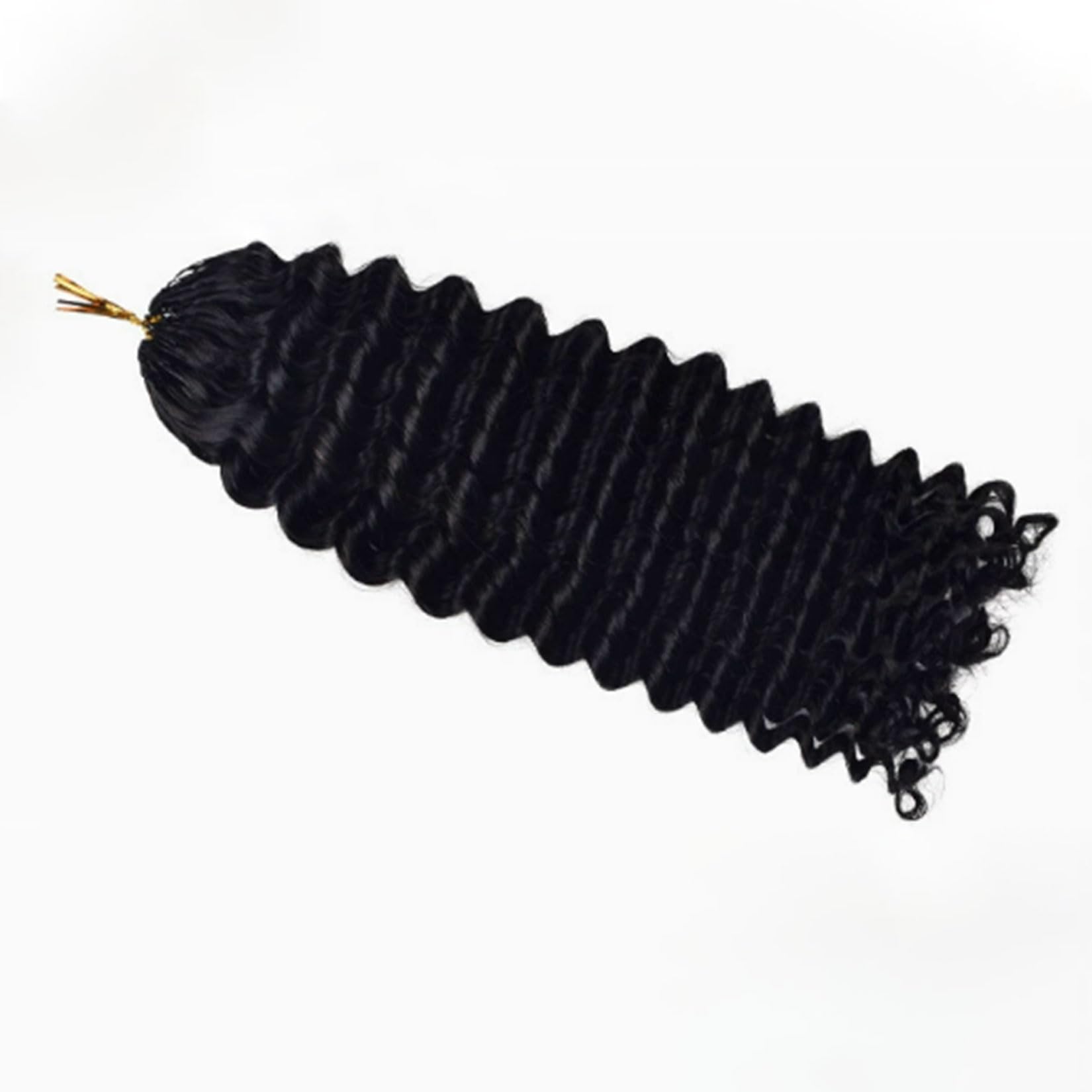 Deep Wave Kinky Curly Feather Crochet Zopf Echthaarverlängerungen Knotless Vorgeeichte Crochet Jungfräuliches Flechthaar Unsichtbare Zöpfe Haarbündel für schwarze Frauen,#1b,16inch