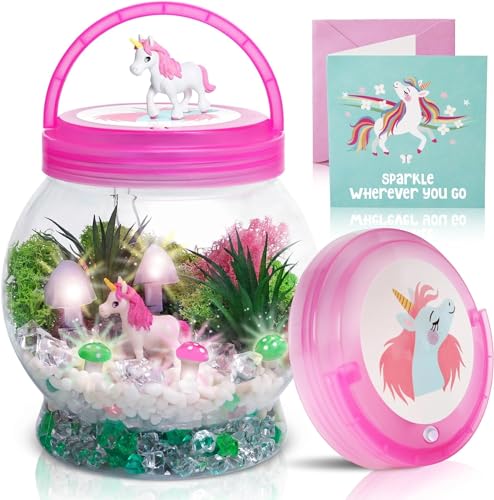 Amitié Lane Einhorn Mini Terrarium Kinder - Nachtlicht Selber Basteln...