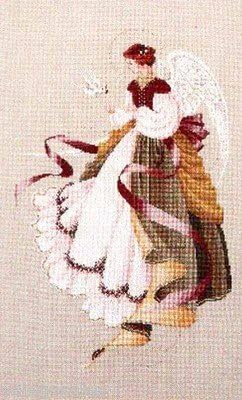 Lavender & Lace Counted Cross Stitch Chart Pattern - Angel Of Grace