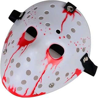 Horror Halloween Costume Hockey Mask Party Cosplay Props (Blood)