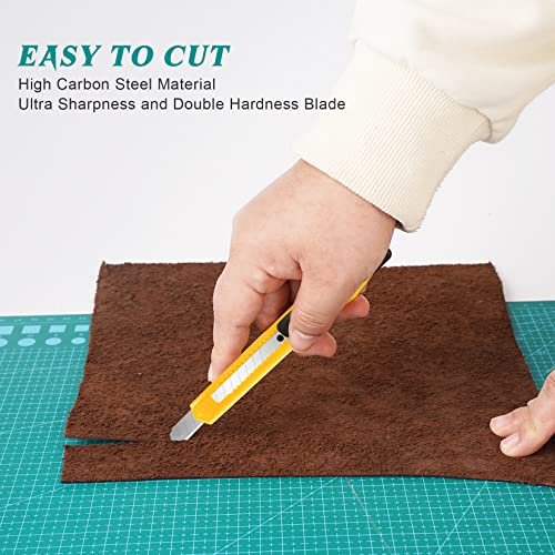 Image of 20-Pack Retractable Utility Cutter | Auto-Lock Design with 9mm Snap-off Blades | Carton & Cardboard Opener for Office /Home | Disposable Exacto Razor Tool