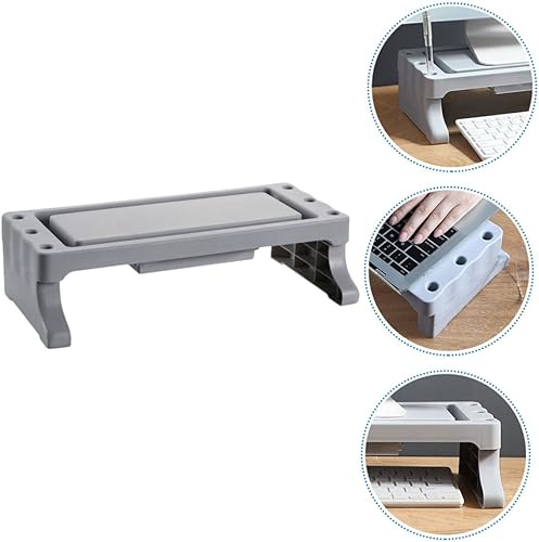 Miniatura 3 de GLEAVI 1 unidad elevador de almacenamiento elevador para portátil, estante elevado multifuncional para oficina y hogar, organizador de escritorio