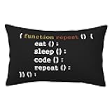 Computer Science Programmer Eat Sleep Code Throw Pillow Cases Rectangle Home Decor Throw Pillow Covers, for Sofa Bedroom Living Room 20