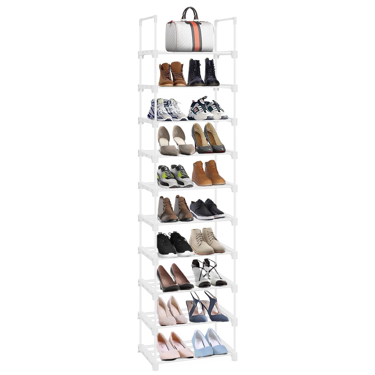 Scarpiera A 10 Livelli In Plastica E Ferro - Organizer Salvaspazio, Multifunzione, Regolabile, Per Ingresso, Corridoio E Camera Da Letto