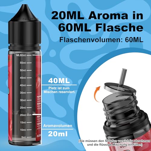 Aromakonzentrat 5x20ml, Intensives Lebensmittelaroma Ideal zum Backen, in Lebensmitteln & Getränken, auch für Vernebler, Nebelmaschinen, uvm. 5pcs