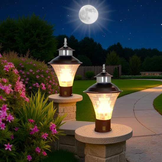 Lyse Decor Gate Light for Home Gate, Waterproof Outdoor Gate Lamps for Pole, Boundary Lamp, Compound Gate Light, Wall Lamps, and Pillar Lights (GL06, Pack of 2)