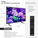 SAMSUNG 65-Inch Class Crystal UHD 4K DU7200 Series HDR Smart TV w/Object Tracking Sound Lite, PurColor, Motion Xcelerator, Mega Contrast, Q-Symphony (UN65DU7200, 2024 Model) - Image 2