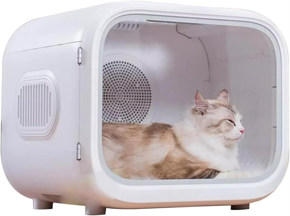 RYTJFDSAZ Secador for Mascotas Secador de Pelo for Perros, Secador for Gatos Pantalla Digital LED Tiene 3 Modos de Secado, Caja de Secado for Mascotas con Espacio súper Grande de 60 L
