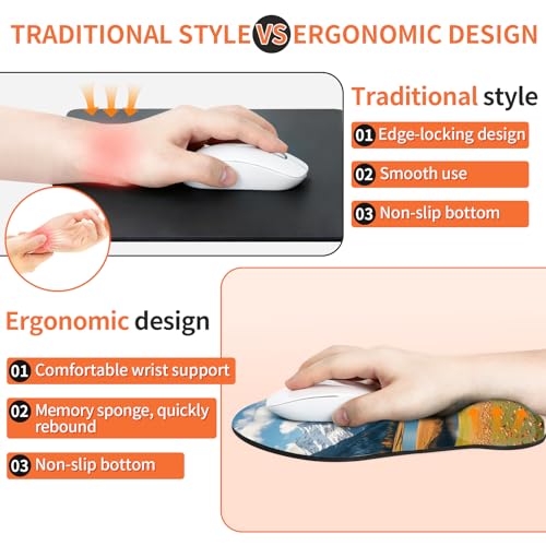 Image of Custom Photo Mouse Pad with Wrist Support, Personalized Ergonomic Mouse Pad with Text /Photo /Logo for Computer Laptop Office Home（style2）