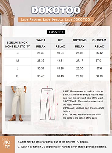 Dokotoo CT5W771296-16-L Womens Comfy Casual Loose Stretch Drawstring Tie Elastic Waist Solid Jogging Jogger Work Office Wide Leg Pants Sweatpants thumb #5