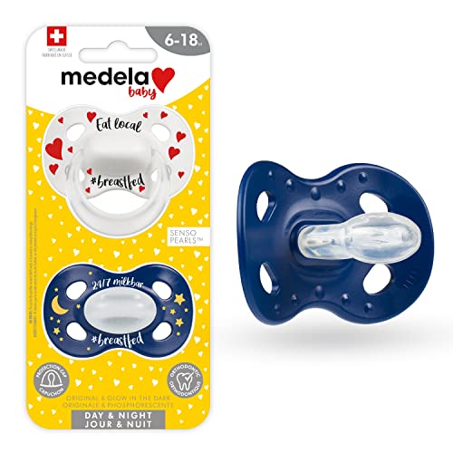 Medela Baby, sucette jour/nuit phosphorescente 6-18 mois, 2 unités