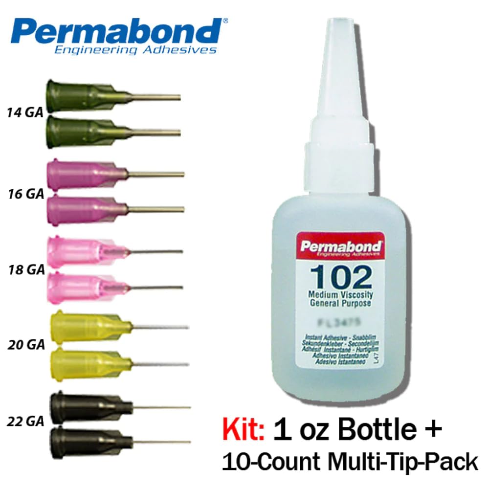 Permabond 102 (1oz Bottle) Instant Adhesive-Viscosity, Great for Plastic & Rubber
