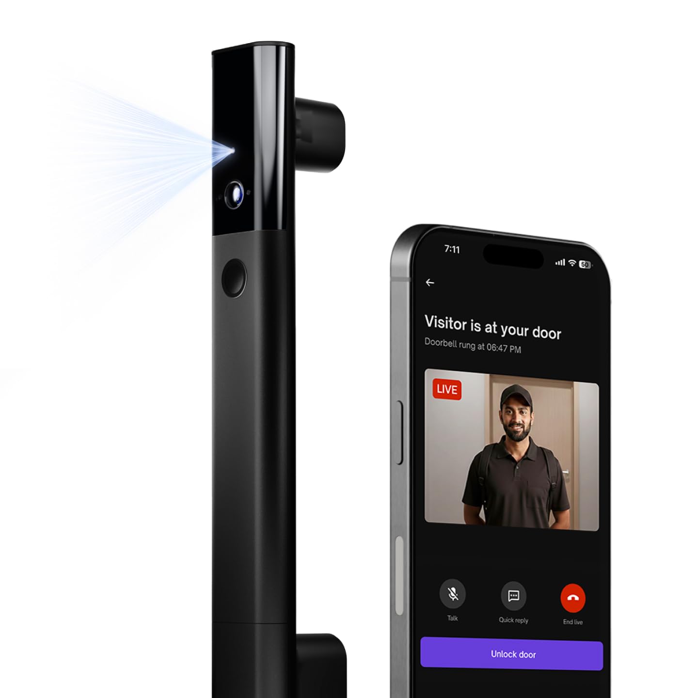 Native Lock Ultra by Urban Company | Smart Door Lock | Face Unlock | Live HD Video & 2-Way Talk | 9-Way Unlock & Doorbell Connect | 5 Bolt Strength | 3-Year Unconditional Warranty | Free Installation