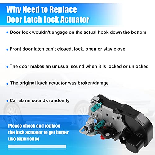 Image of X AUTOHAUX Rear Right Side Door Latch Lock Actuator Assembly for Dodge for Ram 1500 2002-2008 for Ram 2500 2003-2010 931-645 55276794AB 55276794AC