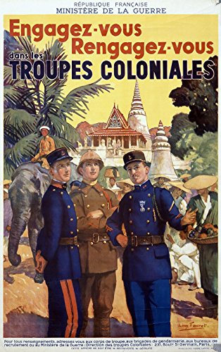 Troupe Coloniale Reproduction Affiche Poster-Format Size 50X70 cm Papier 300 GR-Vente du fichier numérique HD Possible Nous Consulter.(Boutique : affichevintage.FR)