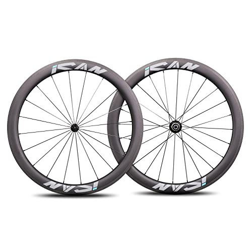 ICAN Ruedas De Carretera De Carbono 50Mm Cubierta 20/24 Agujeros Shimano 10/11 V