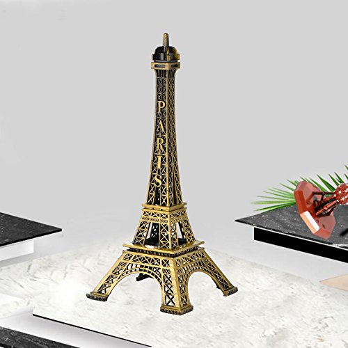 Optimal Shop Eiffel Tower Decor,18Cm（7Inch） Metal Paris Eiffel Tower Craft Art Statue Model Desk Room Decoration Gift #TOP4