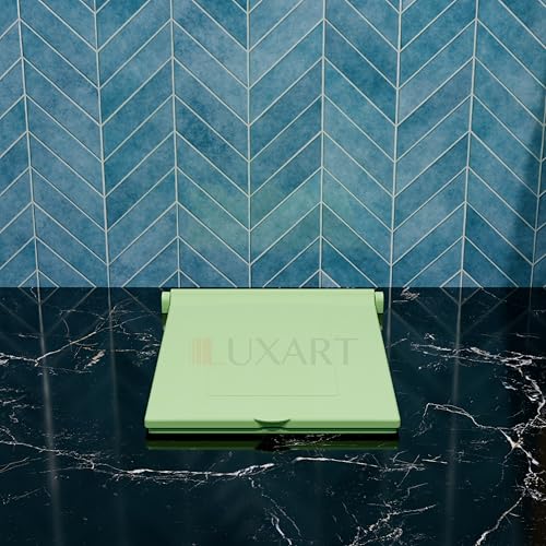 Image of LUXART Indian Square Toilet Cover 56L x 42W | 21 Inch Green Orissa Pan Toilet Seat Cover | PP Commode Lid with Easy Installation Kit | Green Finish | 2 Year Warranty