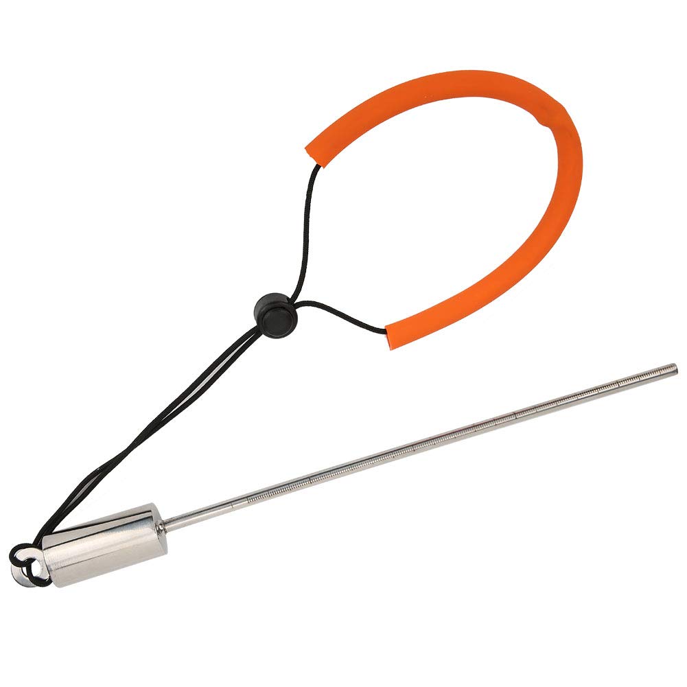 Gavigain Stainless Steel Diving Stick Pointer Scale Underwater Knock Sticks Accessory Orange Lanyard Dive Sport Tool Lightweight Durable