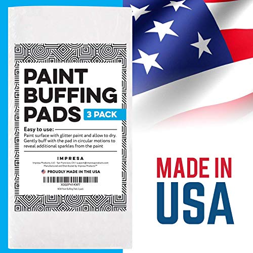 [3 Pack] Xl Paint Buffing Pads For Glitter Wall Paint - For Use With Glitter Paint Additives (4” X 6”) Made In The Usa #TOP5