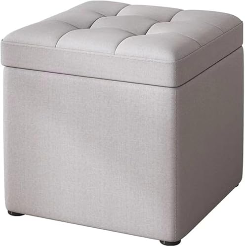 AIYI HOME オットマン 足置き台 収納 スツール 化粧スツール 踏み台 収納ボックス 収納ケース ステップ台 収納箱 玄関スツール 腰掛け 持ち運びに便利 完成品 フットレスト ストレージチェア 足枕 おしゃれ 可愛い リビング/玄関/寝室適用 (